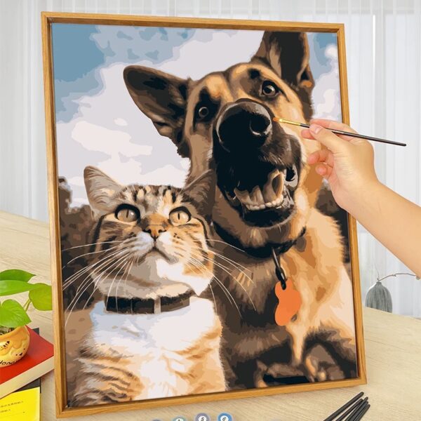 Pet Photo Portrait Custom Paint by Numbers Personalized Kit Cat Photo Dog Photo